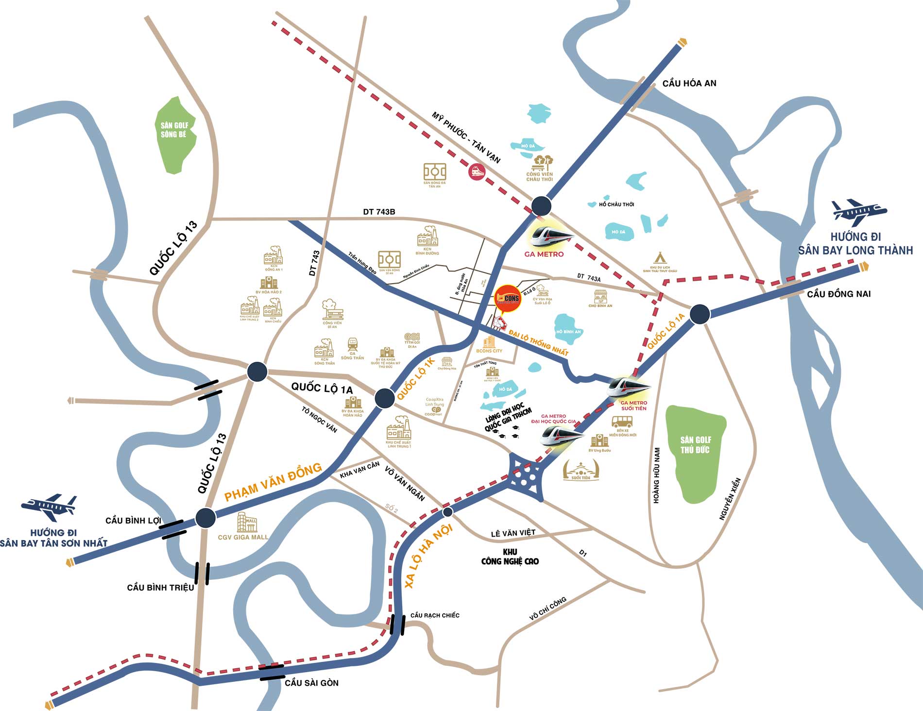 vị trí bcons center city